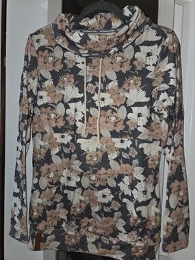 AMPERSAND AVE Floral Cowl Neck Pullover - That's What Love Is